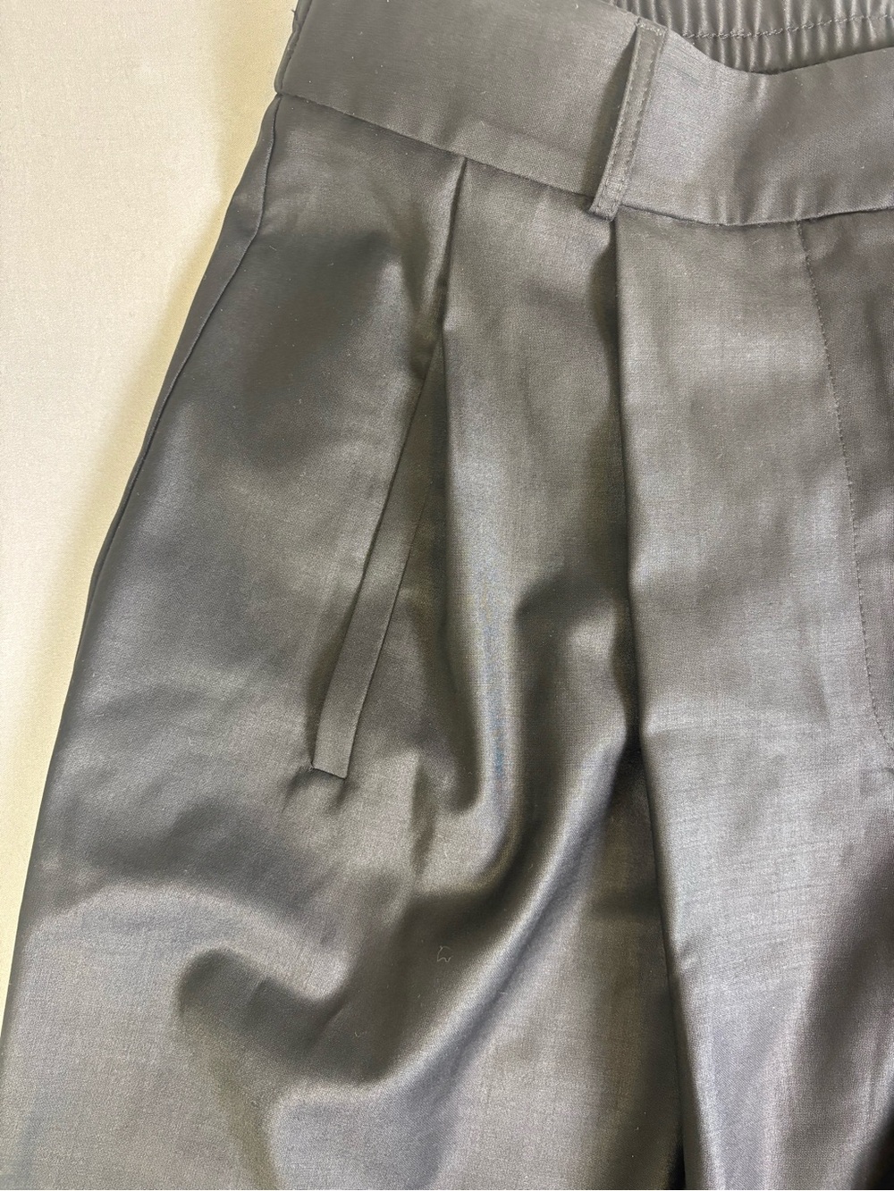 Etna Shirts Deep Black Wide Leg Virgin Wool Pants Pleated Size Large Like New - Picture 11 of 15